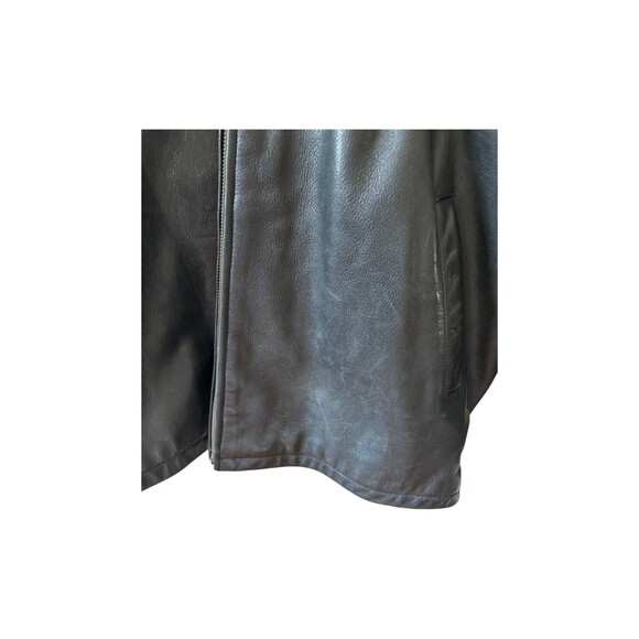 Rare Max USA Men 4X Vintage Genuine Black Leather Jacket 90s Hip Hop Zip Liner - Picture 8 of 11